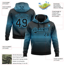 Load image into Gallery viewer, Custom Stitched Black Black-Sky Blue 3D Pattern Design Geometrico Graph Sports Pullover Sweatshirt Hoodie
