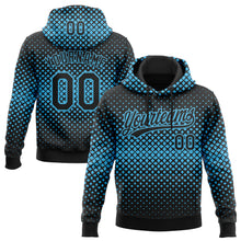 Load image into Gallery viewer, Custom Stitched Black Black-Sky Blue 3D Pattern Design Geometrico Graph Sports Pullover Sweatshirt Hoodie
