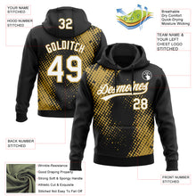 Load image into Gallery viewer, Custom Stitched Black White-Old Gold 3D Pattern Design Geometrico Graph Sports Pullover Sweatshirt Hoodie
