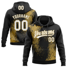 Load image into Gallery viewer, Custom Stitched Black White-Old Gold 3D Pattern Design Geometrico Graph Sports Pullover Sweatshirt Hoodie
