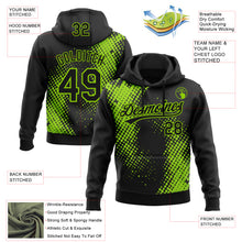 Load image into Gallery viewer, Custom Stitched Black Black-Neon Green 3D Pattern Design Geometrico Graph Sports Pullover Sweatshirt Hoodie
