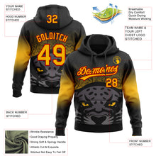 Load image into Gallery viewer, Custom Stitched Black Gold-Red 3D Pattern Design Leopardo Sports Pullover Sweatshirt Hoodie
