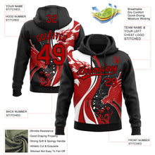 Load image into Gallery viewer, Custom Stitched White Red-Black 3D Pattern Design Wolf Sports Pullover Sweatshirt Hoodie
