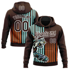 Load image into Gallery viewer, Custom Stitched Ice Blue Brown White-Texas Orange 3D Pattern Design Leopardo Sports Pullover Sweatshirt Hoodie
