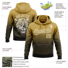 Load image into Gallery viewer, Custom Stitched Black Old Gold-White 3D Pattern Design Leopardo Sports Pullover Sweatshirt Hoodie
