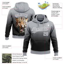 Load image into Gallery viewer, Custom Stitched Black Gray-White 3D Pattern Design Leopardo Sports Pullover Sweatshirt Hoodie
