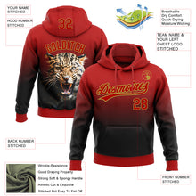 Load image into Gallery viewer, Custom Stitched Black Red-Old Gold 3D Pattern Design Leopardo Sports Pullover Sweatshirt Hoodie
