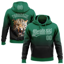 Load image into Gallery viewer, Custom Stitched Black Kelly Green-White 3D Pattern Design Leopardo Sports Pullover Sweatshirt Hoodie
