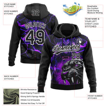 Загрузить изображение в средство просмотра галереи, Custom Stitched Purple Black-White 3D Pattern Design Leopardo Sports Pullover Sweatshirt Hoodie
