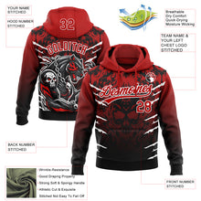 Load image into Gallery viewer, Custom Stitched Black Red-White 3D Pattern Design Leopardo Sports Pullover Sweatshirt Hoodie
