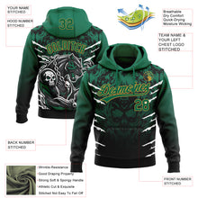 Load image into Gallery viewer, Custom Stitched Black Kelly Green-Old Gold 3D Pattern Design Leopardo Sports Pullover Sweatshirt Hoodie
