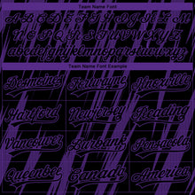 Laden Sie das Bild in den Galerie-Viewer, Custom Stitched Black Black-Purple 3D Pattern Design Leopardo Sports Pullover Sweatshirt Hoodie
