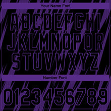 Laden Sie das Bild in den Galerie-Viewer, Custom Stitched Black Black-Purple 3D Pattern Design Leopardo Sports Pullover Sweatshirt Hoodie
