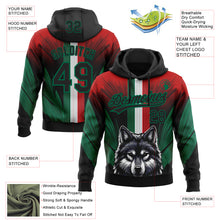 Charger l&#39;image dans la galerie, Custom Stitched Red Black-Kelly Green 3D Pattern Design Wolf Sports Pullover Sweatshirt Hoodie
