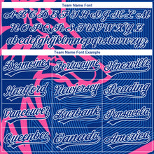 Load image into Gallery viewer, Custom Stitched Pink Royal-White 3D Pattern Design Wolf Sports Pullover Sweatshirt Hoodie
