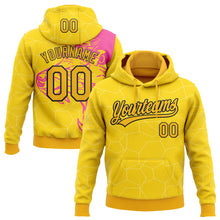 Load image into Gallery viewer, Custom Stitched Pink Gold-Black 3D Pattern Design Wolf Sports Pullover Sweatshirt Hoodie
