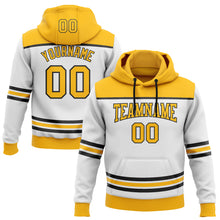 Load image into Gallery viewer, Custom White Gold-Black 3D Pattern Design Game Day Boston Inspired Sports Pullover Sweatshirt Hoodie
