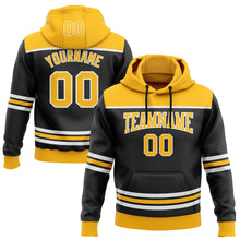 Load image into Gallery viewer, Custom Black Gold-White 3D Pattern Design Game Day Boston Inspired Sports Pullover Sweatshirt Hoodie
