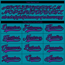 Laden Sie das Bild in den Galerie-Viewer, Custom Teal Purple Neon Green-Black 3D Pattern Fragment Art Hockey Lace Neck Jersey
