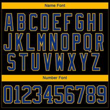 Загрузить изображение в средство просмотра галереи, Custom Black Royal-Gold 3D Pattern Fragment Art Hockey Lace Neck Jersey
