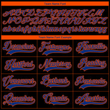 Загрузить изображение в средство просмотра галереи, Custom Black Royal-Orange 3D Pattern Fragment Art Hockey Lace Neck Jersey
