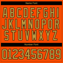 Загрузить изображение в средство просмотра галереи, Custom Orange Old Gold-Black 3D Pattern Fragment Art Hockey Lace Neck Jersey
