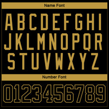 Загрузить изображение в средство просмотра галереи, Custom Black Old Gold-White 3D Pattern Curve Lines Hockey Lace Neck Jersey
