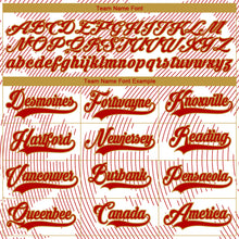 Charger l&#39;image dans la galerie, Custom White Red-Old Gold 3D Pattern Curve Lines Hockey Lace Neck Jersey
