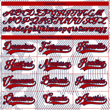 Load image into Gallery viewer, Custom White Red-Navy 3D Pattern Curve Lines Hockey Lace Neck Jersey
