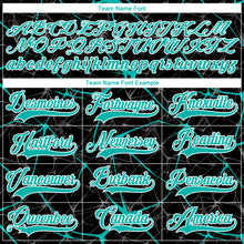 Laden Sie das Bild in den Galerie-Viewer, Custom Black Aqua-White 3D Pattern Abstract Network Hockey Lace Neck Jersey
