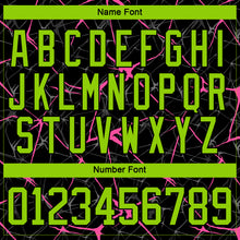 Загрузить изображение в средство просмотра галереи, Custom Black Neon Green-Pink 3D Pattern Abstract Network Hockey Lace Neck Jersey
