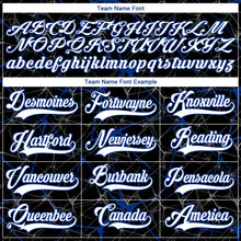 Загрузить изображение в средство просмотра галереи, Custom Black White-Royal 3D Pattern Abstract Network Hockey Lace Neck Jersey
