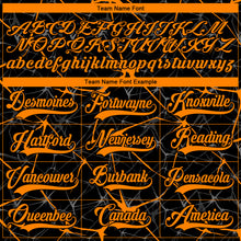 Загрузить изображение в средство просмотра галереи, Custom Black Bay Orange-White 3D Pattern Abstract Network Hockey Lace Neck Jersey
