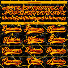 Загрузить изображение в средство просмотра галереи, Custom Black Gold-Red 3D Pattern Abstract Network Hockey Lace Neck Jersey
