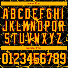 Загрузить изображение в средство просмотра галереи, Custom Black Gold-Red 3D Pattern Abstract Network Hockey Lace Neck Jersey
