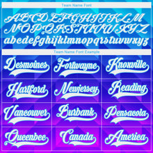 Laden Sie das Bild in den Galerie-Viewer, Custom Blue White Sky Blue-Purple 3D Pattern Gradient Geometric Shape Hockey Lace Neck Jersey
