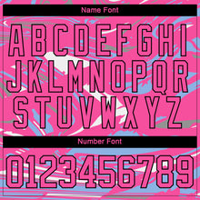 Load image into Gallery viewer, Custom Figure Pink Light Blue Black-White 3D Pattern Fluid Art Hockey Lace Neck Jersey
