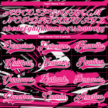 Load image into Gallery viewer, Custom Figure Hot Pink Black-White 3D Pattern Fluid Art Hockey Lace Neck Jersey
