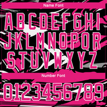 Load image into Gallery viewer, Custom Figure Hot Pink Black-White 3D Pattern Fluid Art Hockey Lace Neck Jersey

