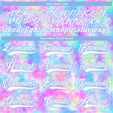 Загрузить изображение в средство просмотра галереи, Custom Tie Dye White-Light Blue 3D Pattern Spalsh Art Hockey Lace Neck Jersey
