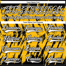 Load image into Gallery viewer, Custom Gold White-Black 3D Pattern Splash Art Hockey Lace Neck Jersey
