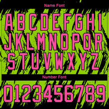 Load image into Gallery viewer, Custom Neon Green Pink-Black 3D Pattern Splash Art Hockey Lace Neck Jersey
