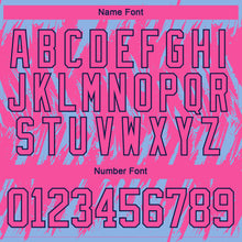 Load image into Gallery viewer, Custom Pink Light Blue Navy-White 3D Pattern Splash Art Hockey Lace Neck Jersey
