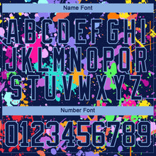 Load image into Gallery viewer, Custom Graffiti Pattern Navy Light Blue-White 3D Pattern Splash Art Hockey Lace Neck Jersey
