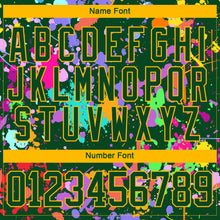 Load image into Gallery viewer, Custom Graffiti Pattern Green Gold-White 3D Pattern Splash Art Hockey Lace Neck Jersey
