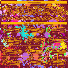 Load image into Gallery viewer, Custom Graffiti Pattern Crimson Gold-White 3D Pattern Splash Art Hockey Lace Neck Jersey
