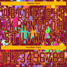 Load image into Gallery viewer, Custom Graffiti Pattern Crimson Gold-White 3D Pattern Splash Art Hockey Lace Neck Jersey
