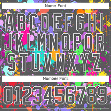 Load image into Gallery viewer, Custom Graffiti Pattern Steel Gray Black-White 3D Pattern Splash Art Hockey Lace Neck Jersey
