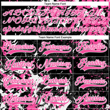 Laden Sie das Bild in den Galerie-Viewer, Custom Black Pink-White 3D Fluid Art Splash Hockey Lace Neck Jersey

