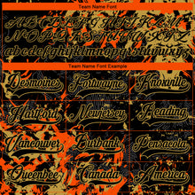 Загрузить изображение в средство просмотра галереи, Custom Black Old Gold-Orange 3D Fluid Art Splash Hockey Lace Neck Jersey
